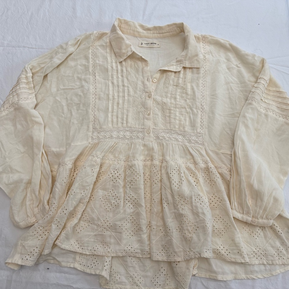Lucky Brand Cream Women's Top